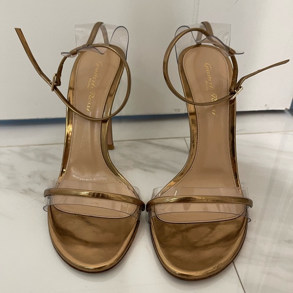 GIANVITO ROSSI Leather Plexi G-String Heels size 9 used once - Picture 4 of 7